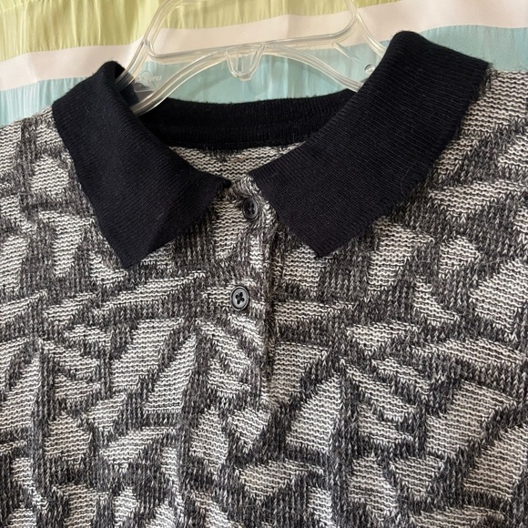 Vintage Geometric Pattern Knit Collared Sweater Sz Small - Picture 2 of 7